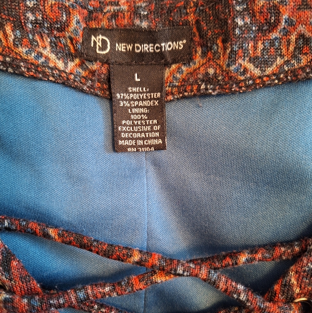 New directions boho long sleeve dress sz large - Picture 4 of 5